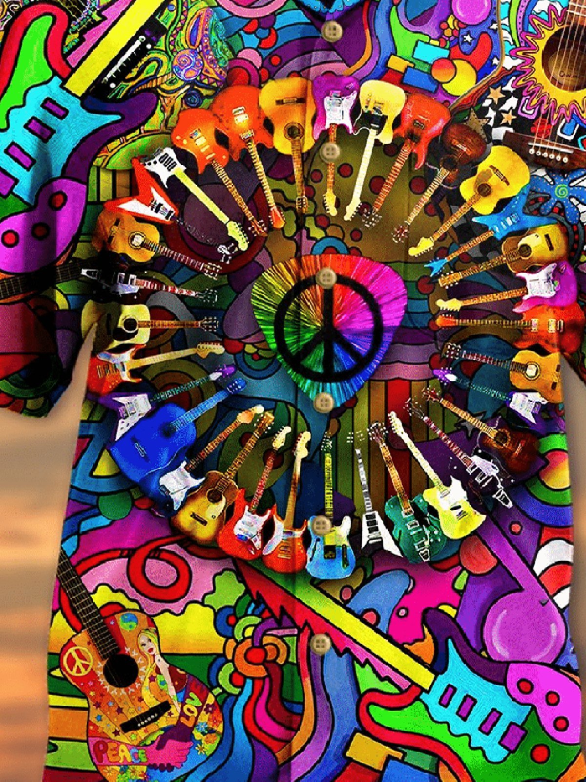 Printed Ombre Shirt Collar Shirts & Tops
