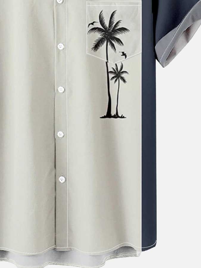 Men's Tropical Coconut Printed Hawaiian Holiday Short Sleeve Shirts