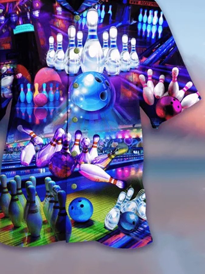 Men's Bowling Takes Balls Hawaiian Shirt