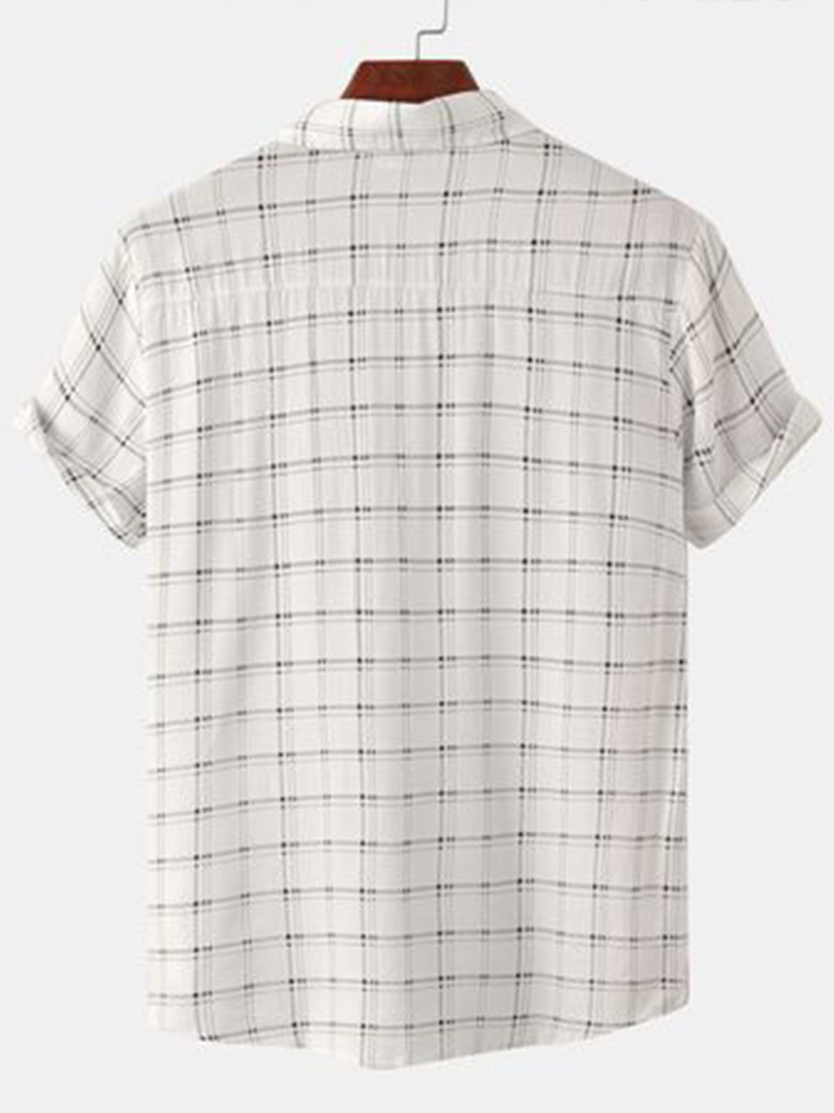 Cotton Linen Style American Casual Striped Plaid Versatile Linen Shirt