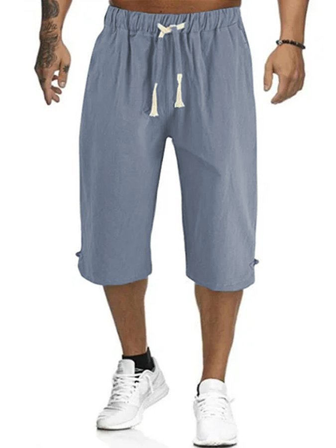 Men's Linen Solid Color Casual Shorts