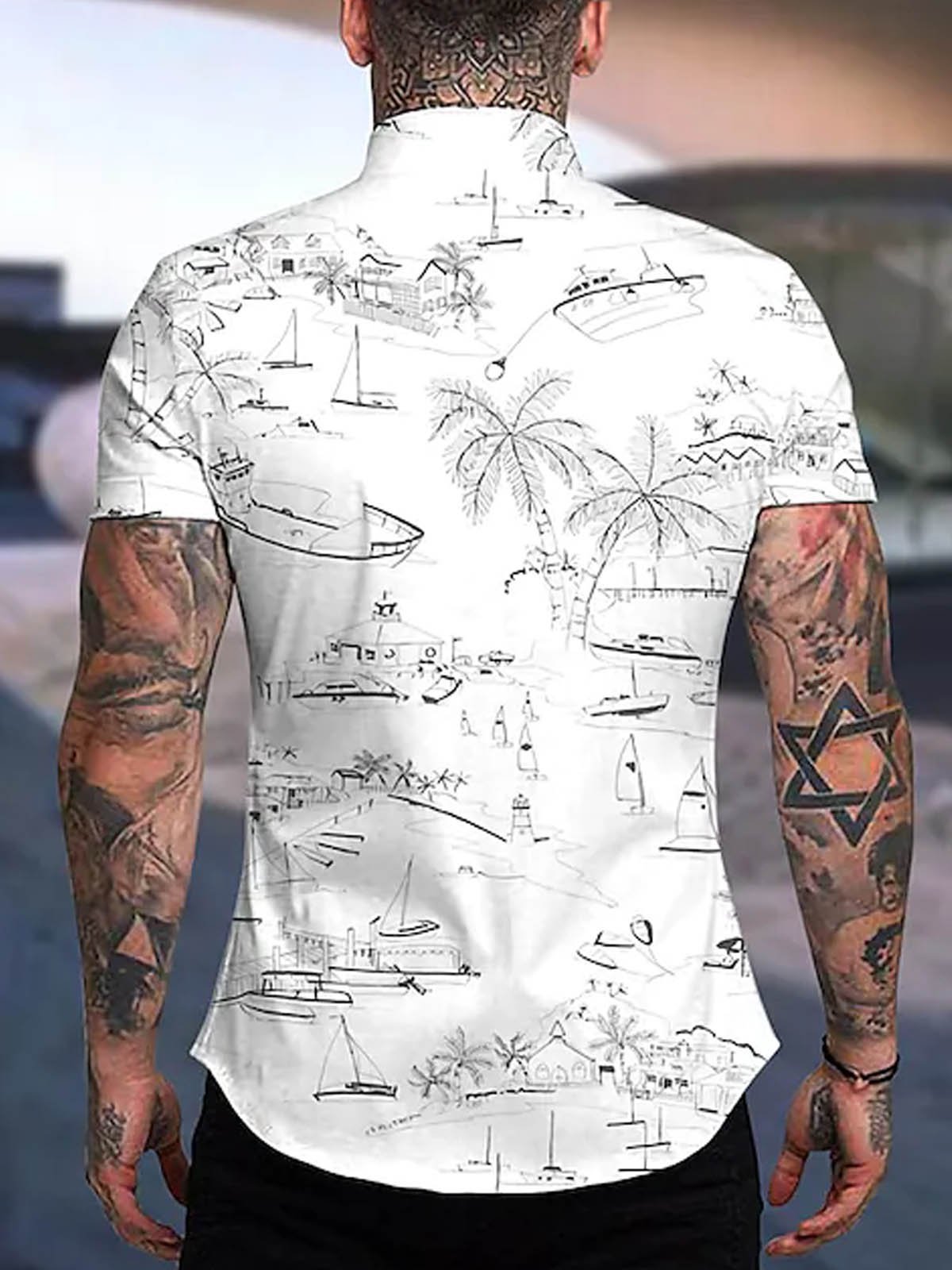 White Holiday Series Coconut Tree Shirts & Tops