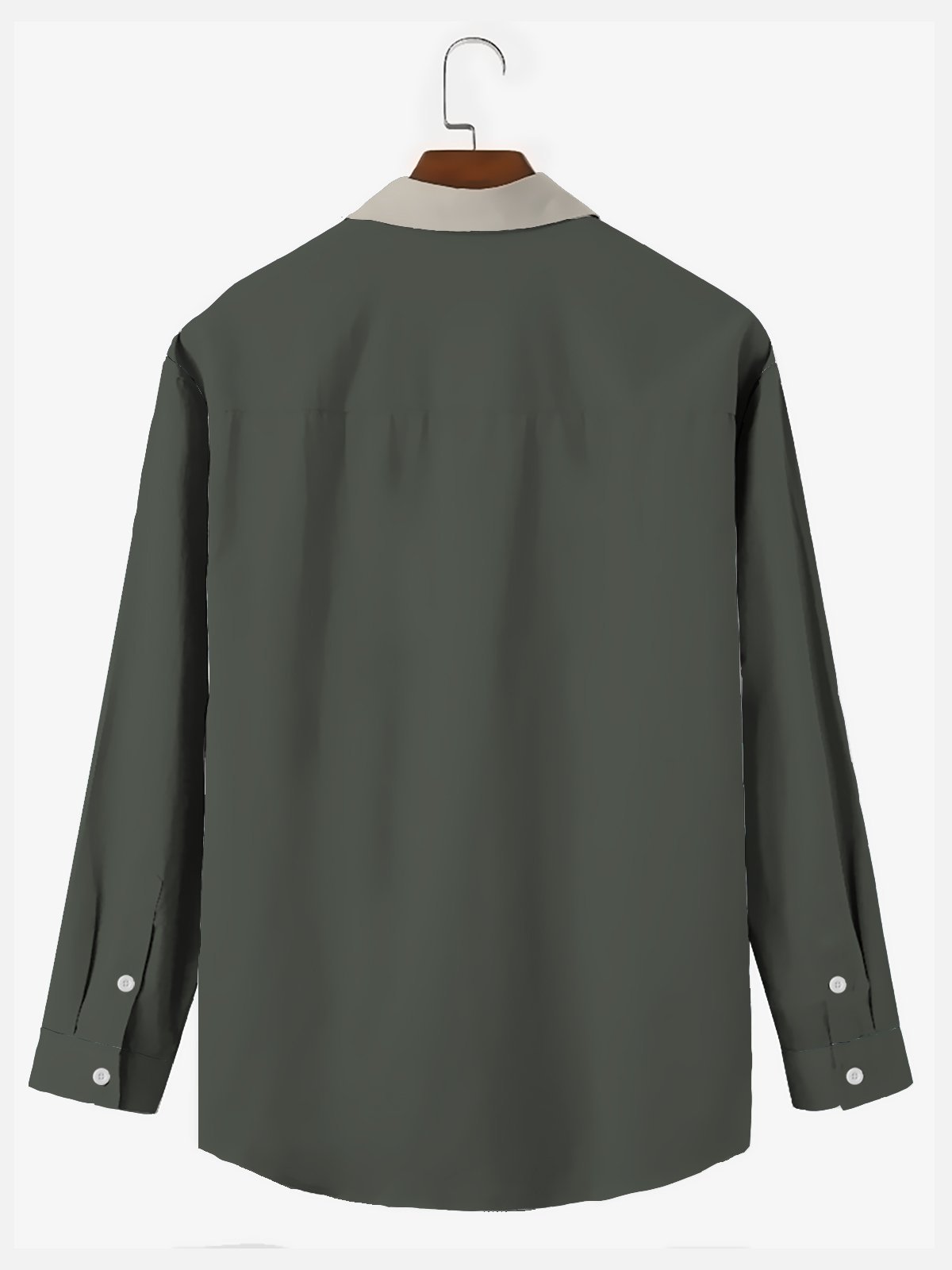 Men's Colorblock Striped Casual Breathable Bowling Long Sleeve Shirt