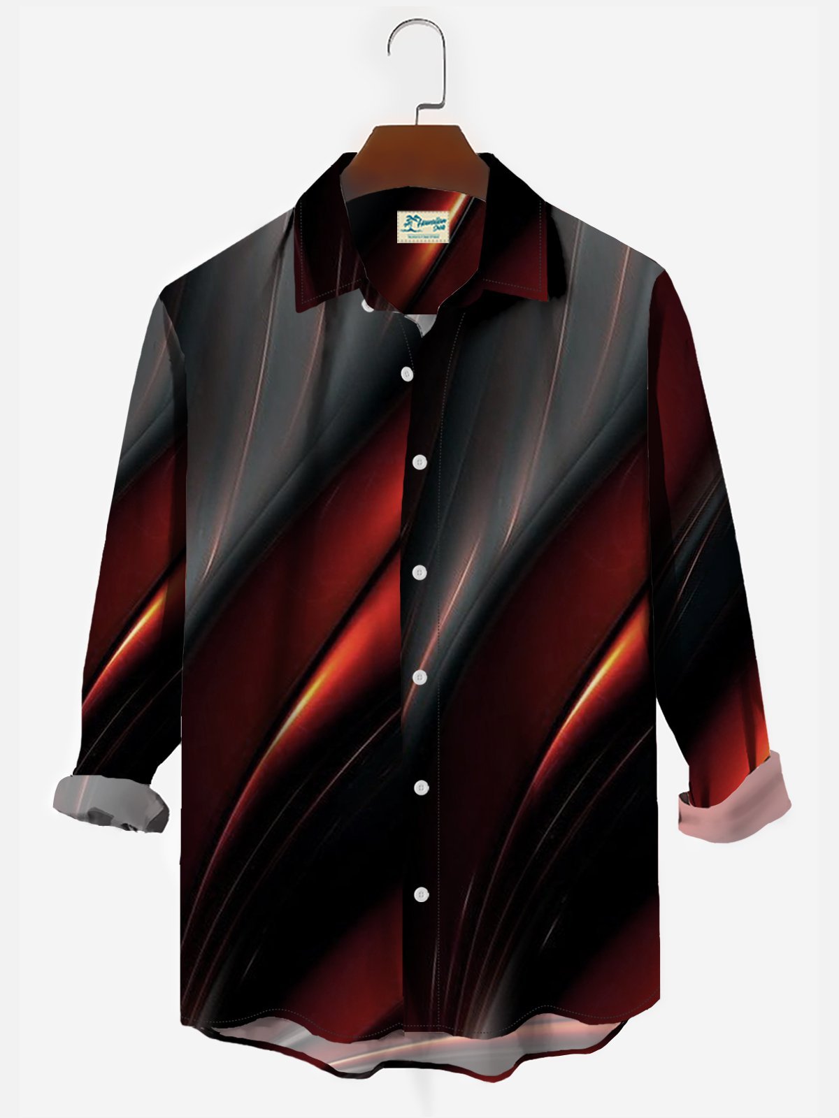 Men's Urban Fashion Shirts Gradient Art Anti-Wrinkle Plus Size Tops