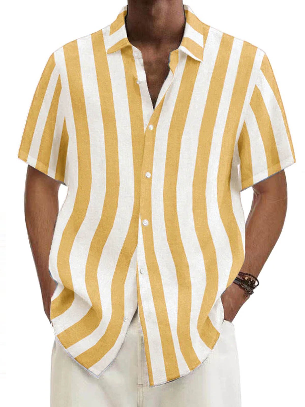 Basic Series Cotton-Blend Striped Shirts & Tops