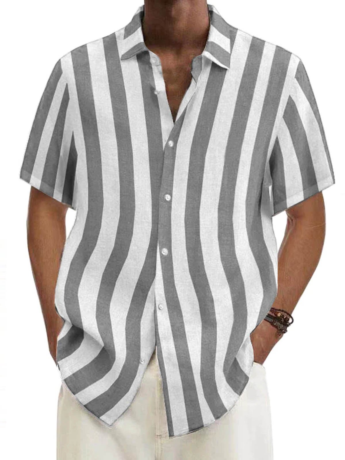 Basic Series Cotton-Blend Striped Shirts & Tops