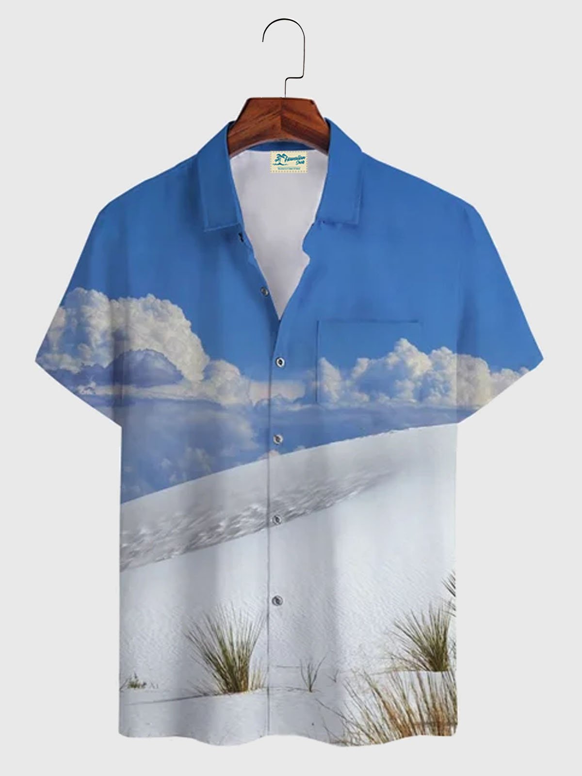 Square Neck Cotton-Blend Abstract Shirts & Tops