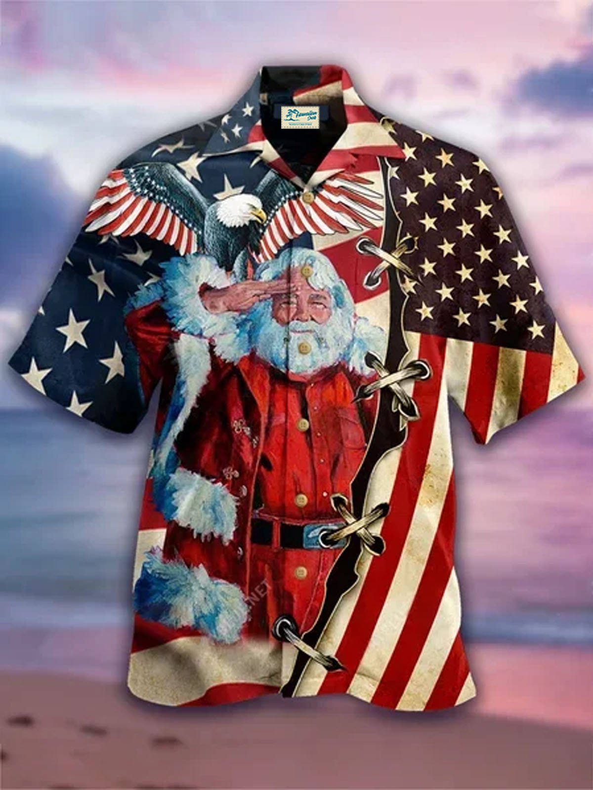 Men's American Flag Christmas Shirt