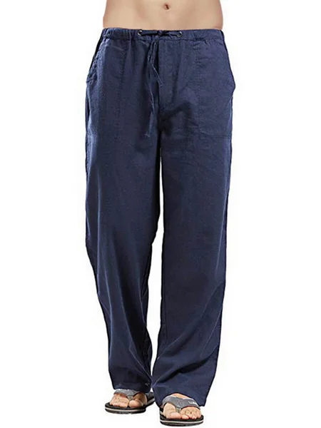 Holiday Cotton Linen Casual Trousers Men