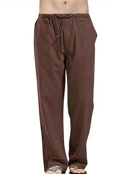 Holiday Cotton Linen Casual Trousers Men