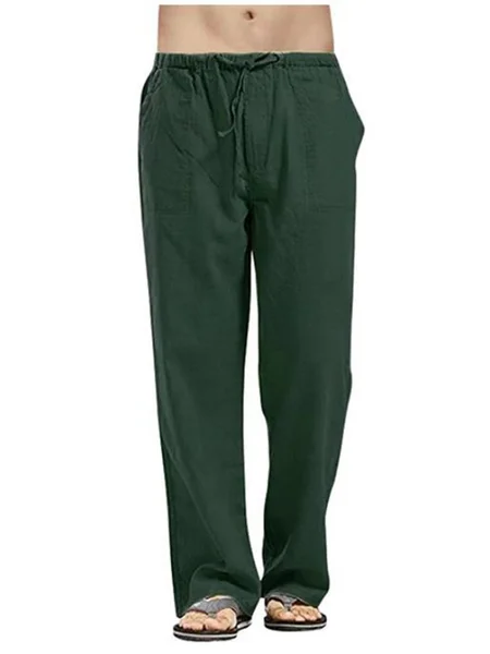 Holiday Cotton Linen Casual Trousers Men