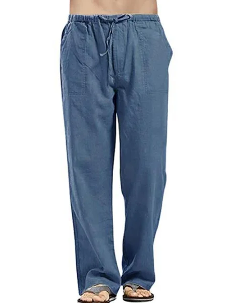 Holiday Cotton Linen Casual Trousers Men