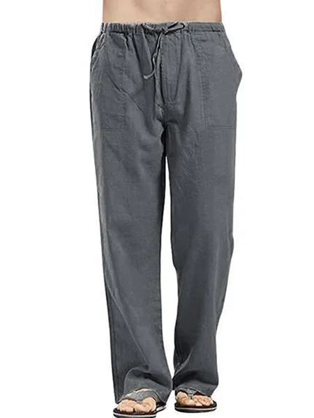 Holiday Cotton Linen Casual Trousers Men