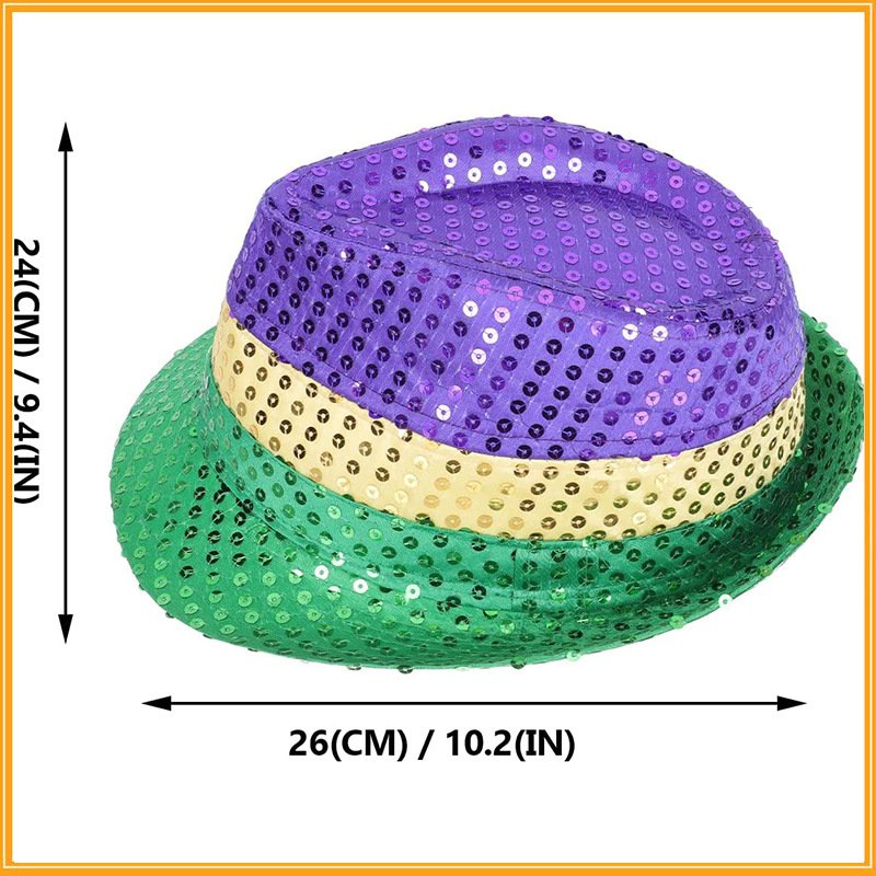 2023 Festive New Mardi Gras Tricolor Jazz Hat