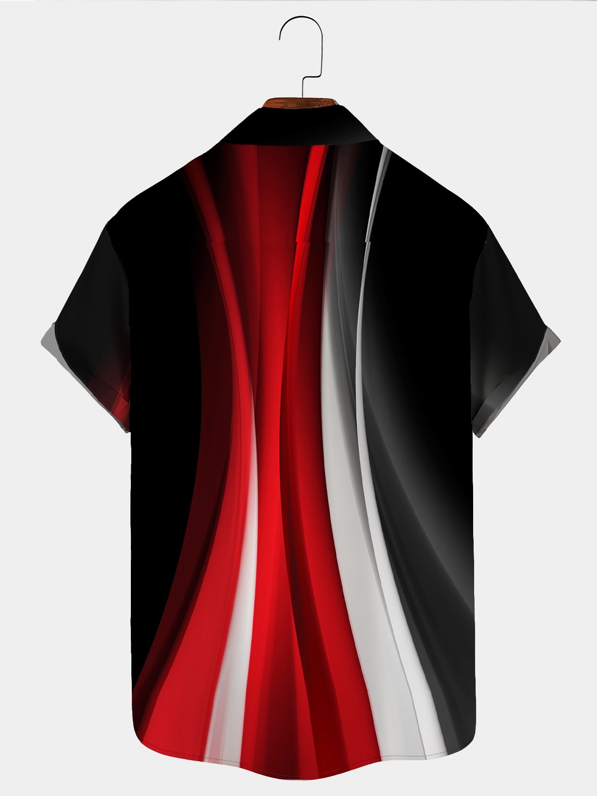  Black Art Gradient Print Men's Black Chest Bag Shirt Plus Size Shirt
