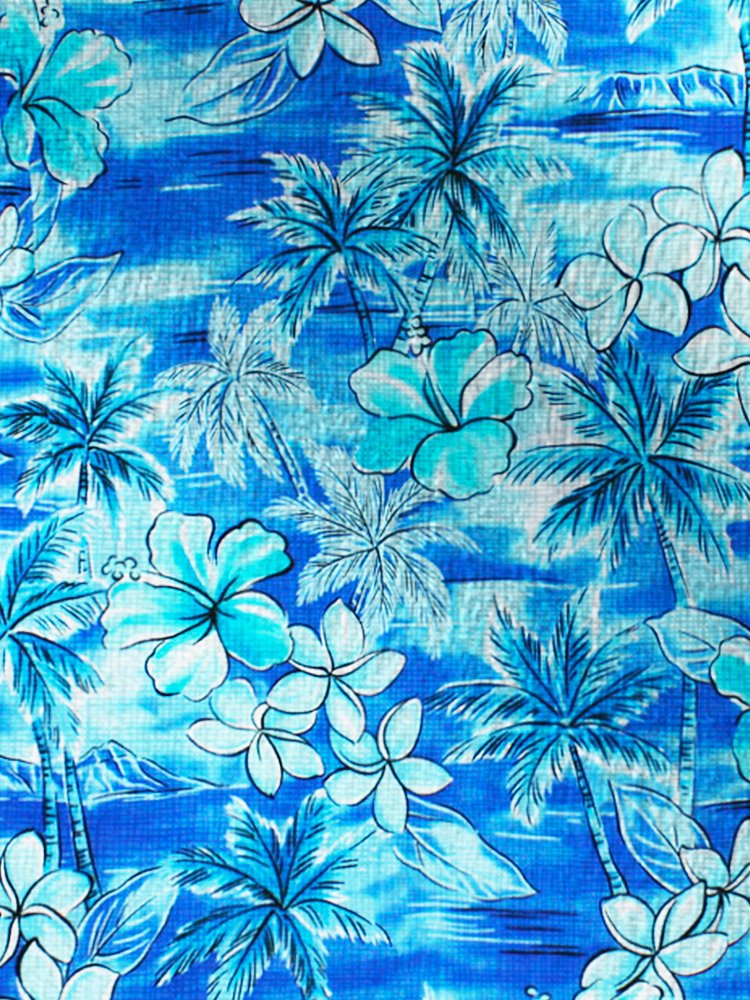 Cotton Linen Coconut Plumeria Print Men's Vacation Hawaiian Big and Tall Aloha Shirt