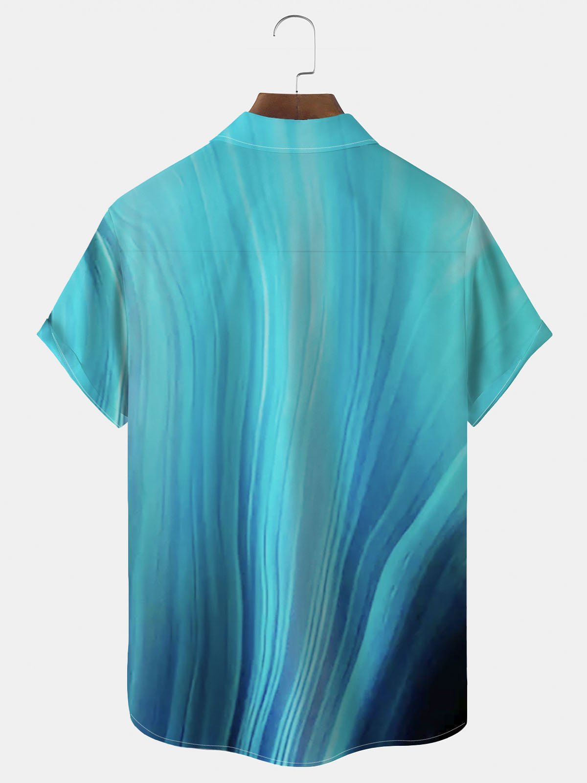 JoyMitty Natural Fiber Gradient Men's Hawaiian Button Down Shirt