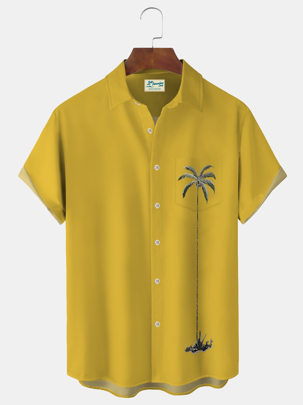 Mens Simple Coconut Tree 3D Printed Hawaiian Shirt Short-sleeved Top & Tops