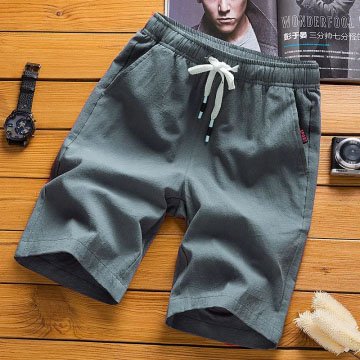 Men's Casual Loose Shorts Breathable Cotton Linen Beach Shorts