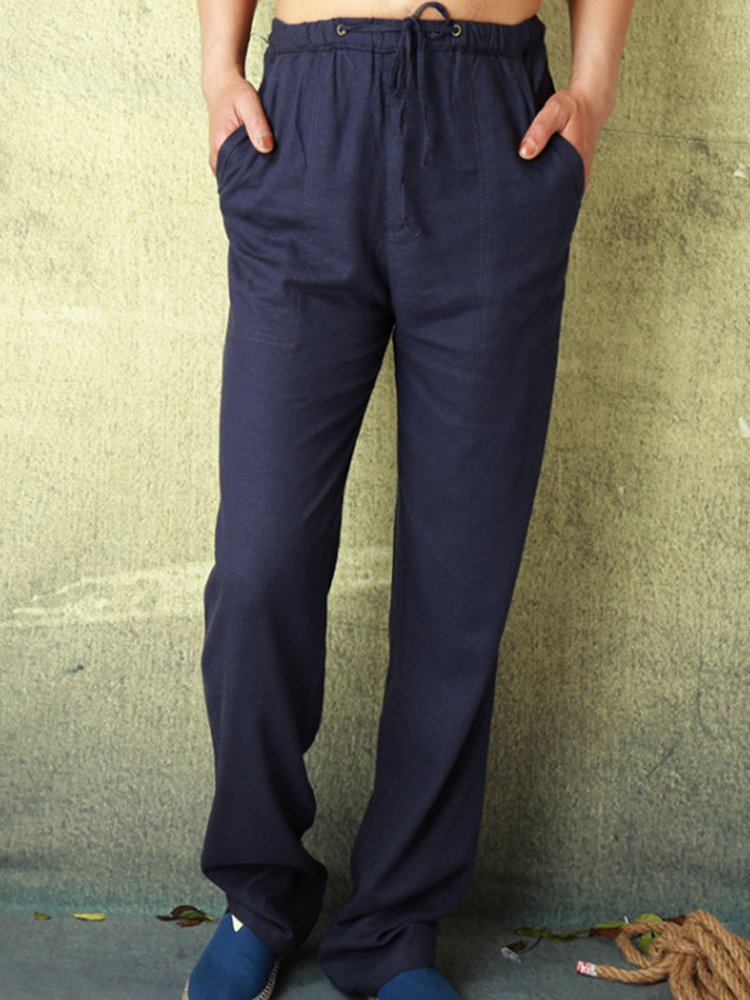 JoyMitty Men's Loose Lightweight Casual Nature  Fiber Pants Casual Home Comfort Pants