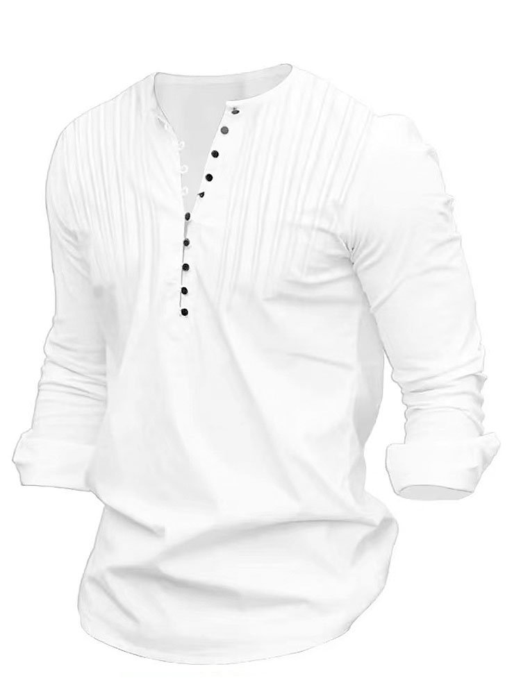 JoyMitty Basic Comfortable Plain Men's Button Down Long Sleeve Shirt