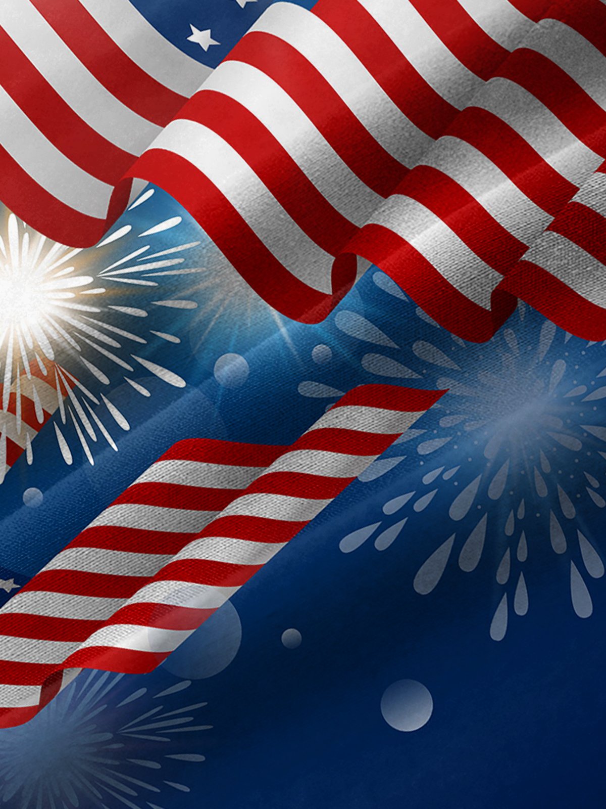 Independence Day Holiday Men's Hawaiian Shirt Fireworks Art American Flag Aloha Plus Size Camp Pocket Shirts