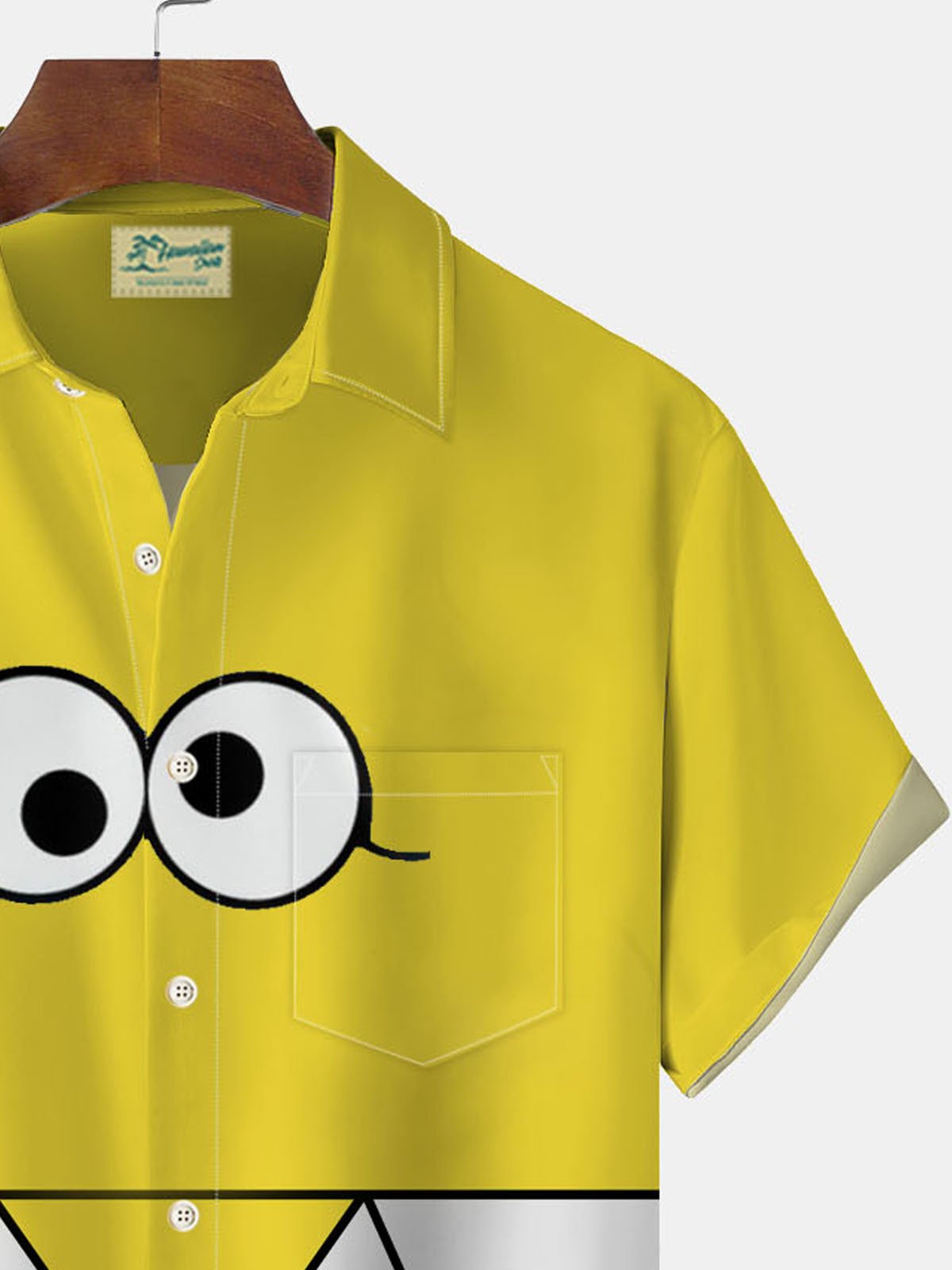 JoyMitty Retro 60s Cartoon Print Men's Button Pocket Shirt
