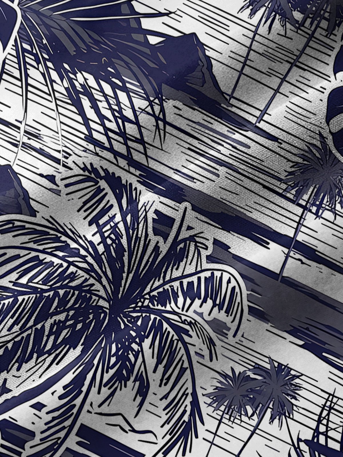 JoyMitty Beach Vacation Men's White Hawaiian Shirts Coconut Tree Island Art Stretch Plus Size Aloha Camp Pocket Shirts