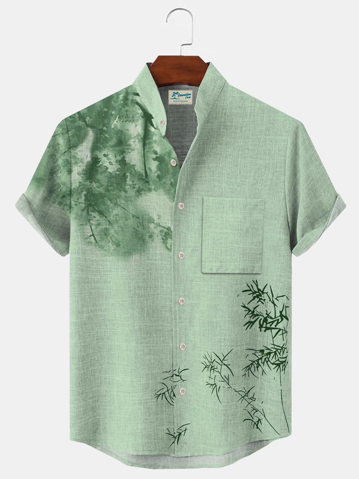 JoyMitty Hawaiian Floral Ombre Print Men's Button Pocket Shirt