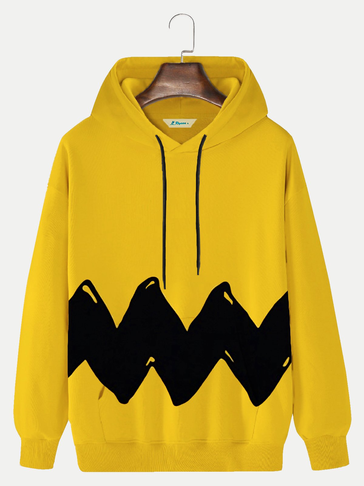 JoyMitty 50's Retro Cartoon Yellow Men's Hoodies Pocket Hoodie Stretch Plus Size Art Fun Sweatshirts