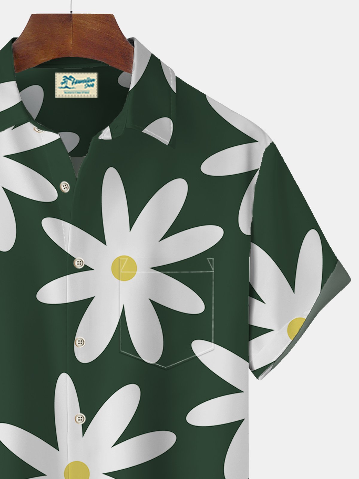 JoyMitty Floral Print Beach Men's Hawaiian Oversized Short Sleeve Shirt with Pockets