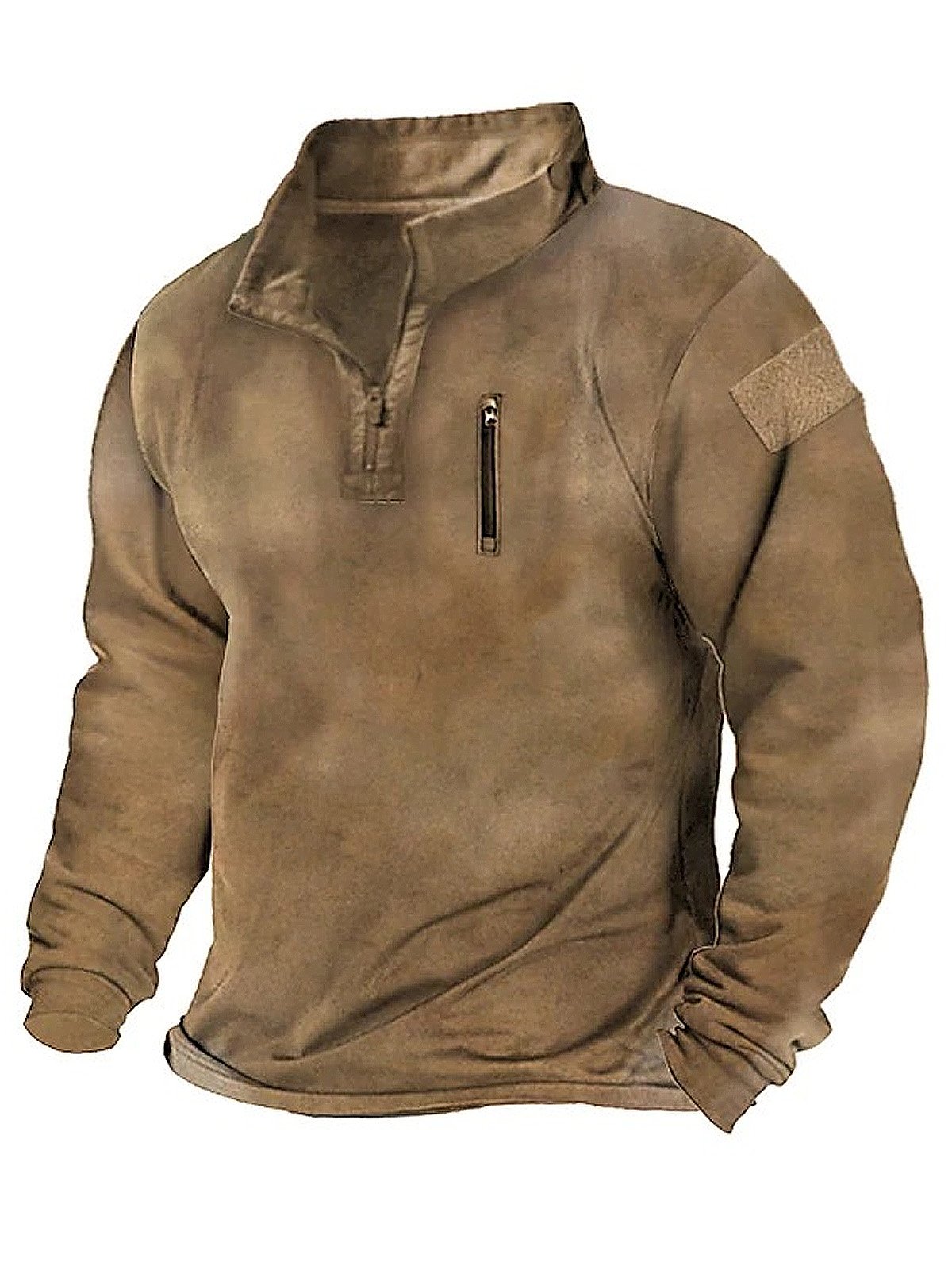 JoyMitty Outdoor Warm Zipper Men's Stand Collar Long Sleeve Hoodie