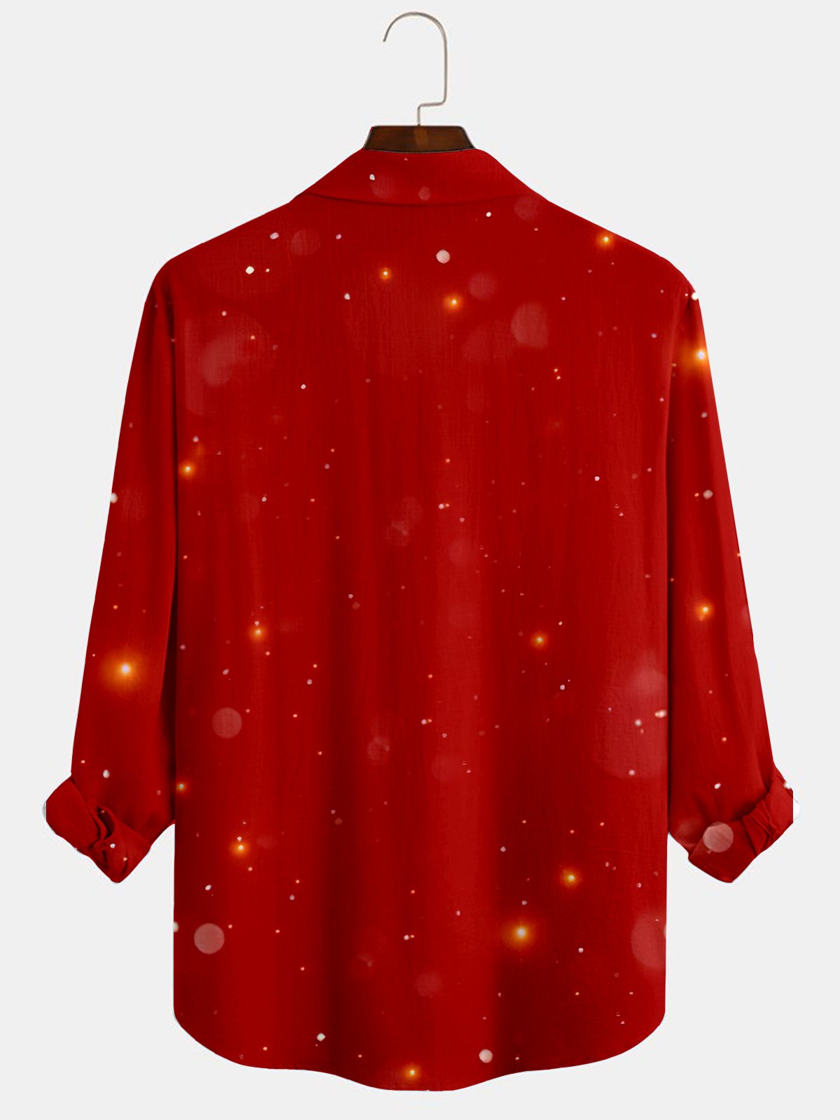JoyMitty Christmas Print Men's Button Pocket Shirt