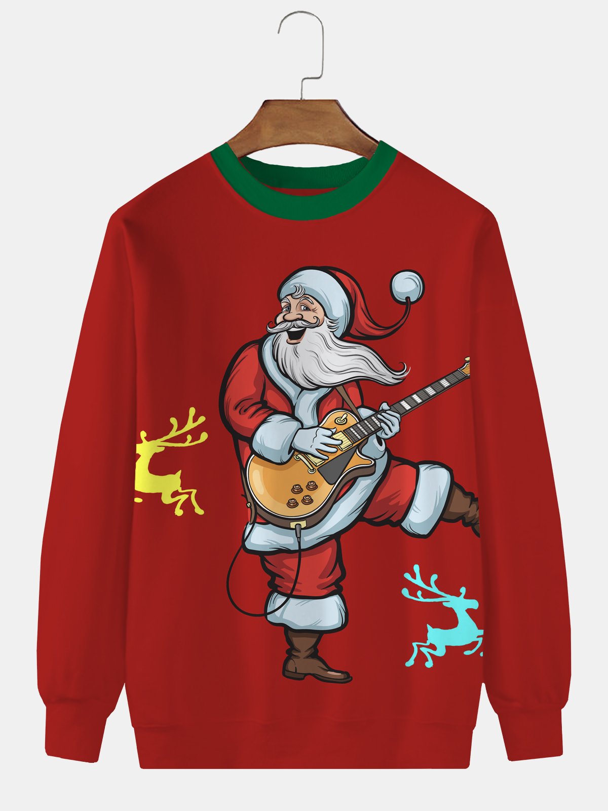JoyMitty Christmas print round neck long sleeve sweatshirt