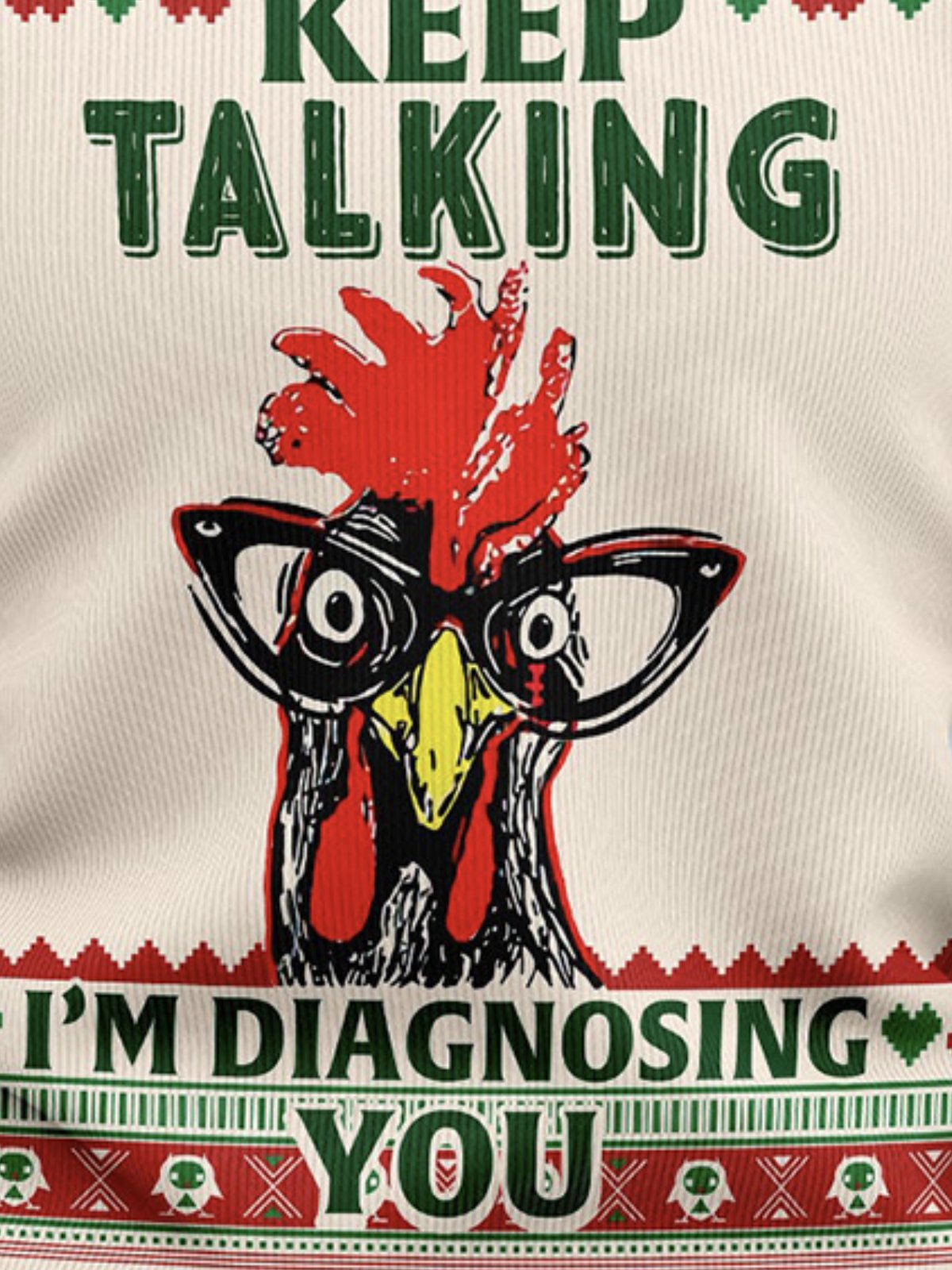 JoyMitty Men's Rooster Ugly Christmas Sweater Print Festive Style  Pullover Sweatshirts