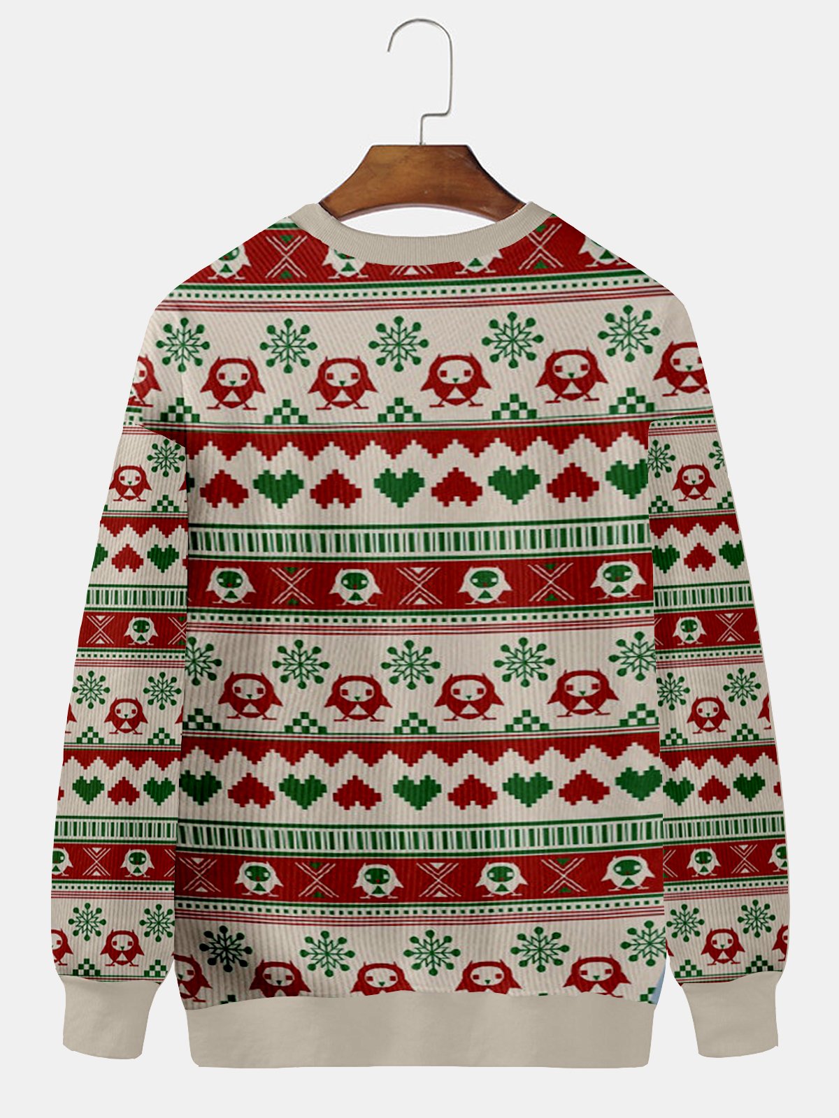 JoyMitty Men's Rooster Ugly Christmas Sweater Print Festive Style  Pullover Sweatshirts