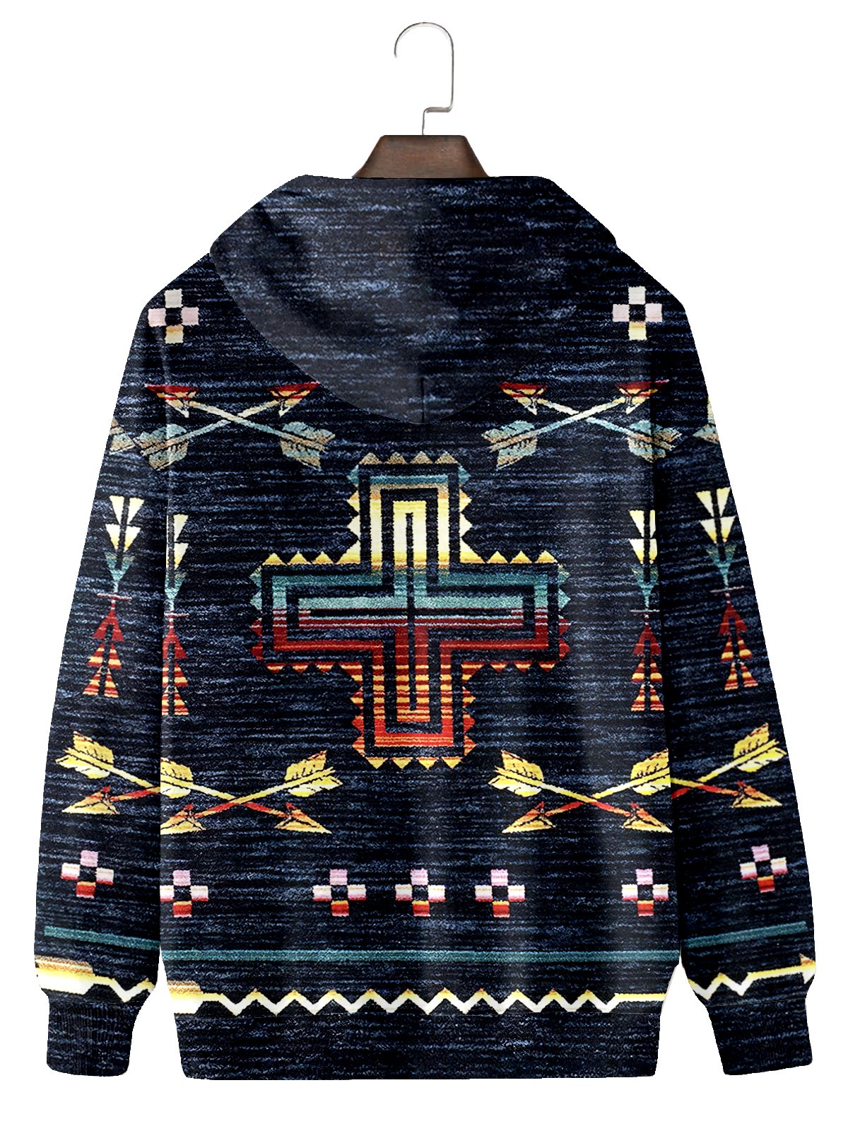 JoyMitty Men's Aztec Print Art Festive Hooded Sweatshirt