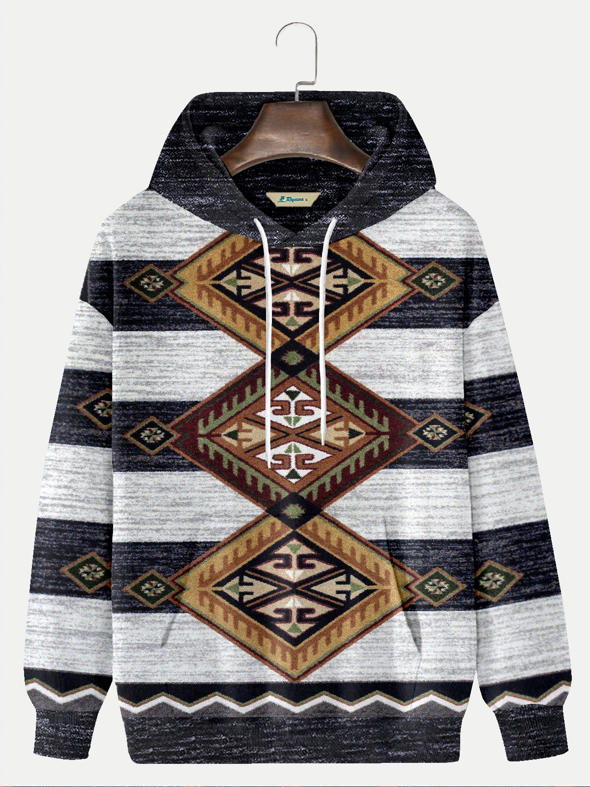 JoyMitty Men's Aztec Print Art Festive Hooded Sweatshirt