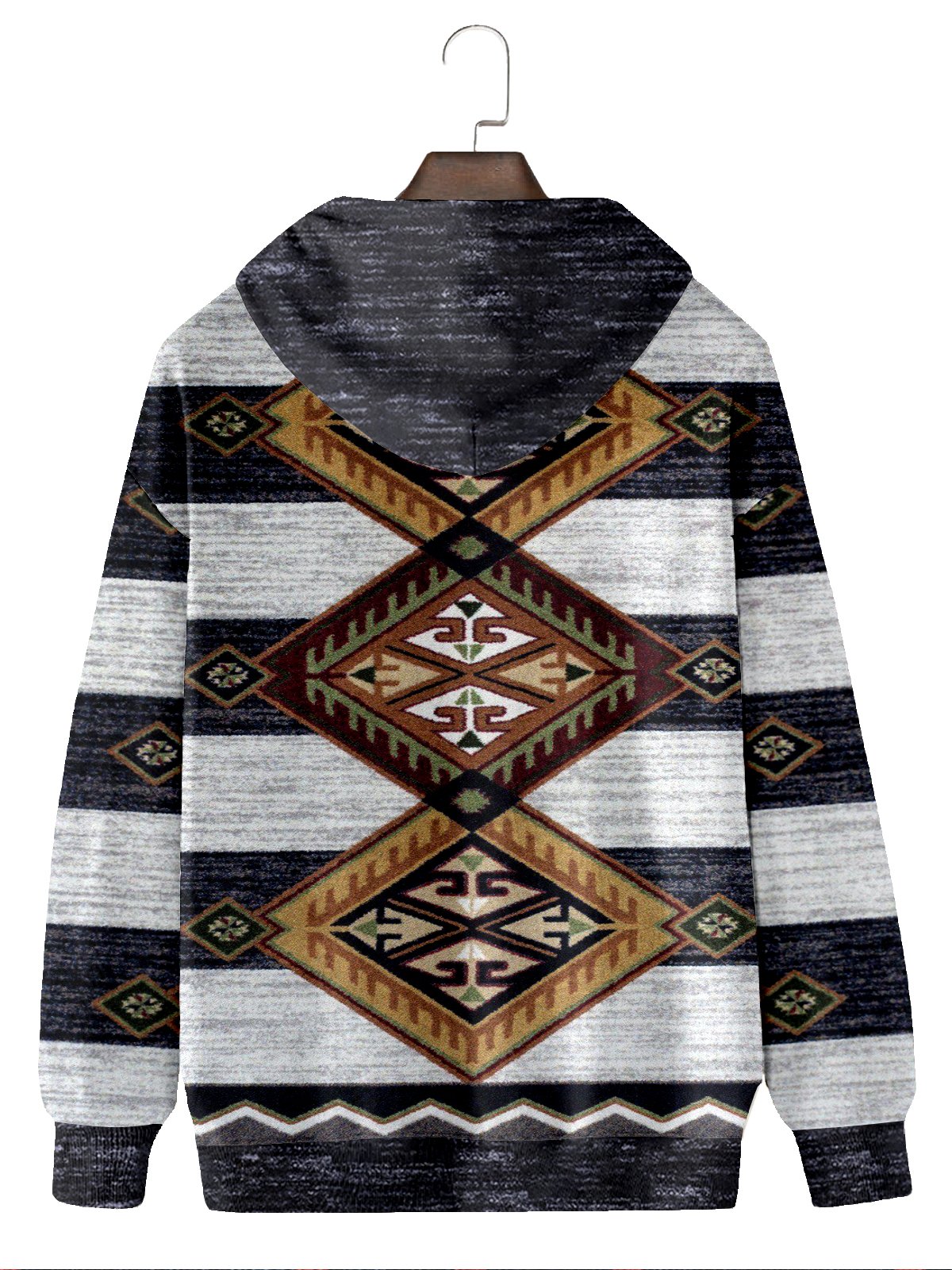 JoyMitty Men's Aztec Print Art Festive Hooded Sweatshirt