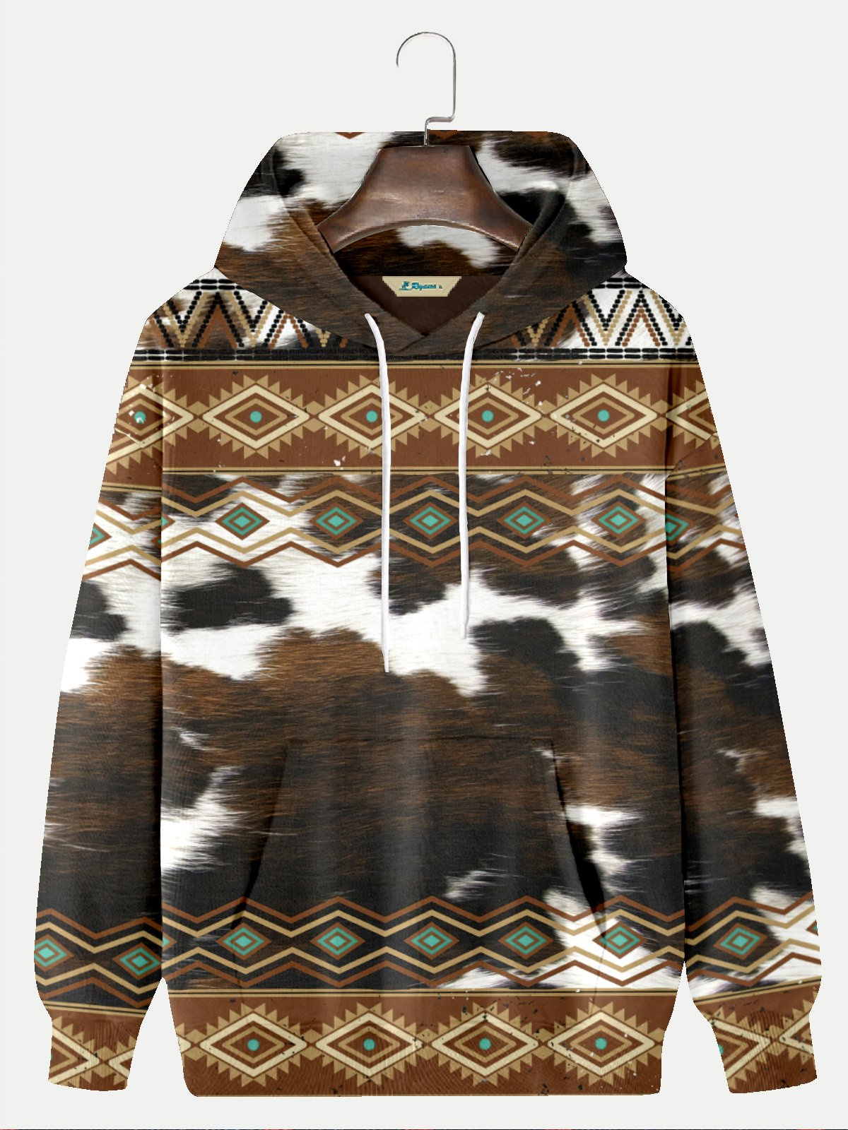JoyMitty Men's Aztec Print Art Festive Hooded Sweatshirt
