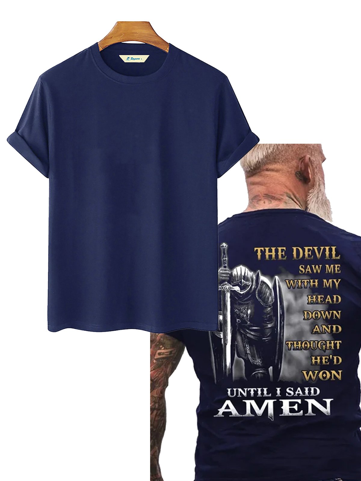 The Devil Saw Me With My Head Down Until I Said Amen Veterans T-Shirt