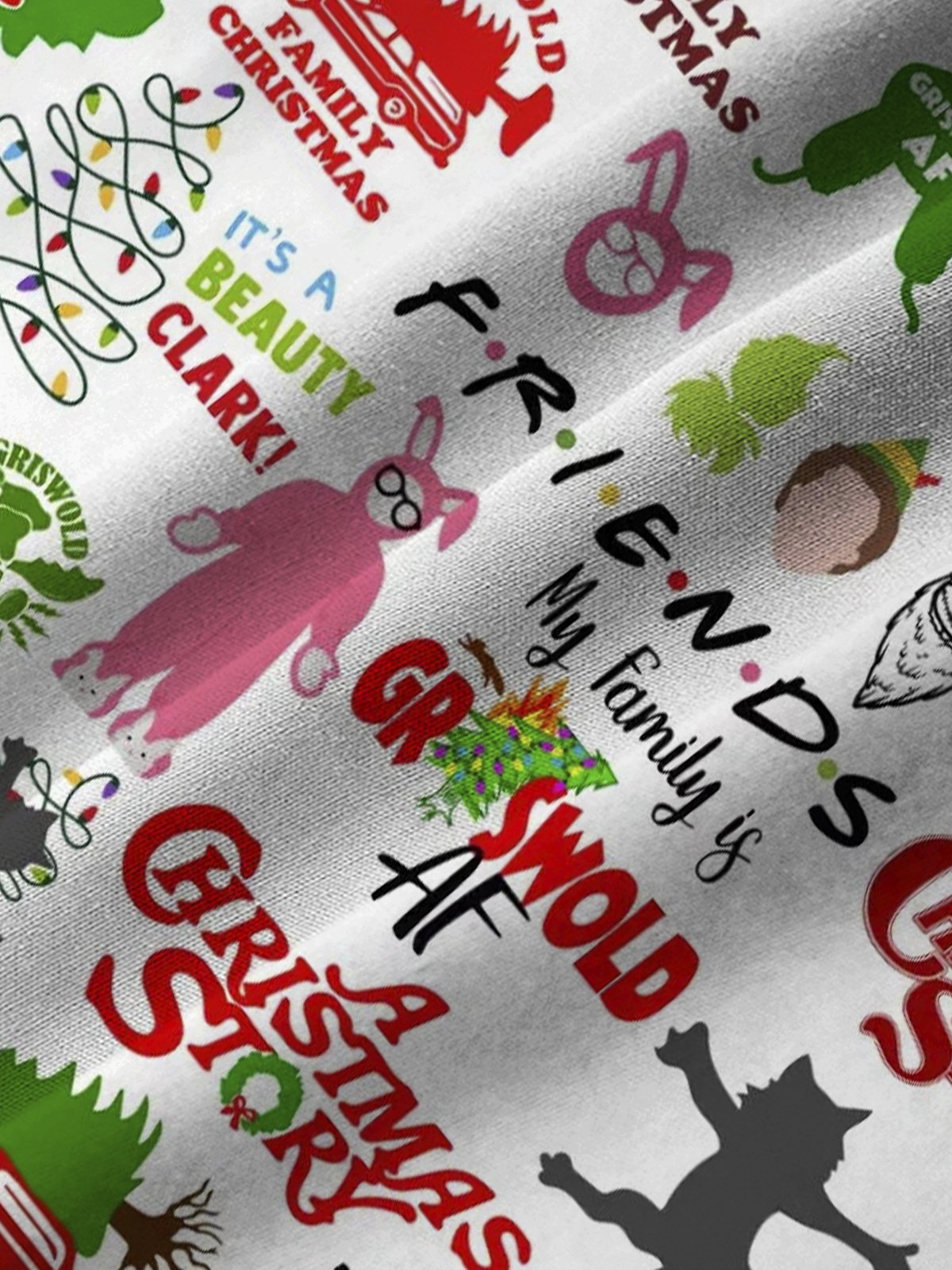 Christmas Story Men's Hawaiian Print Resort Shirt Stretch Aloha Pocket Cartoon Camping Shirt
