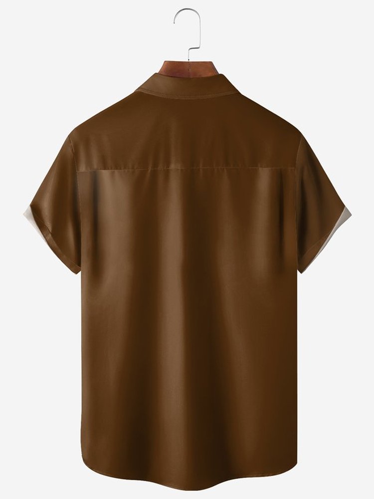 Royaura® Turkey Chest Pocket Short Sleeve Bowling Shirt
