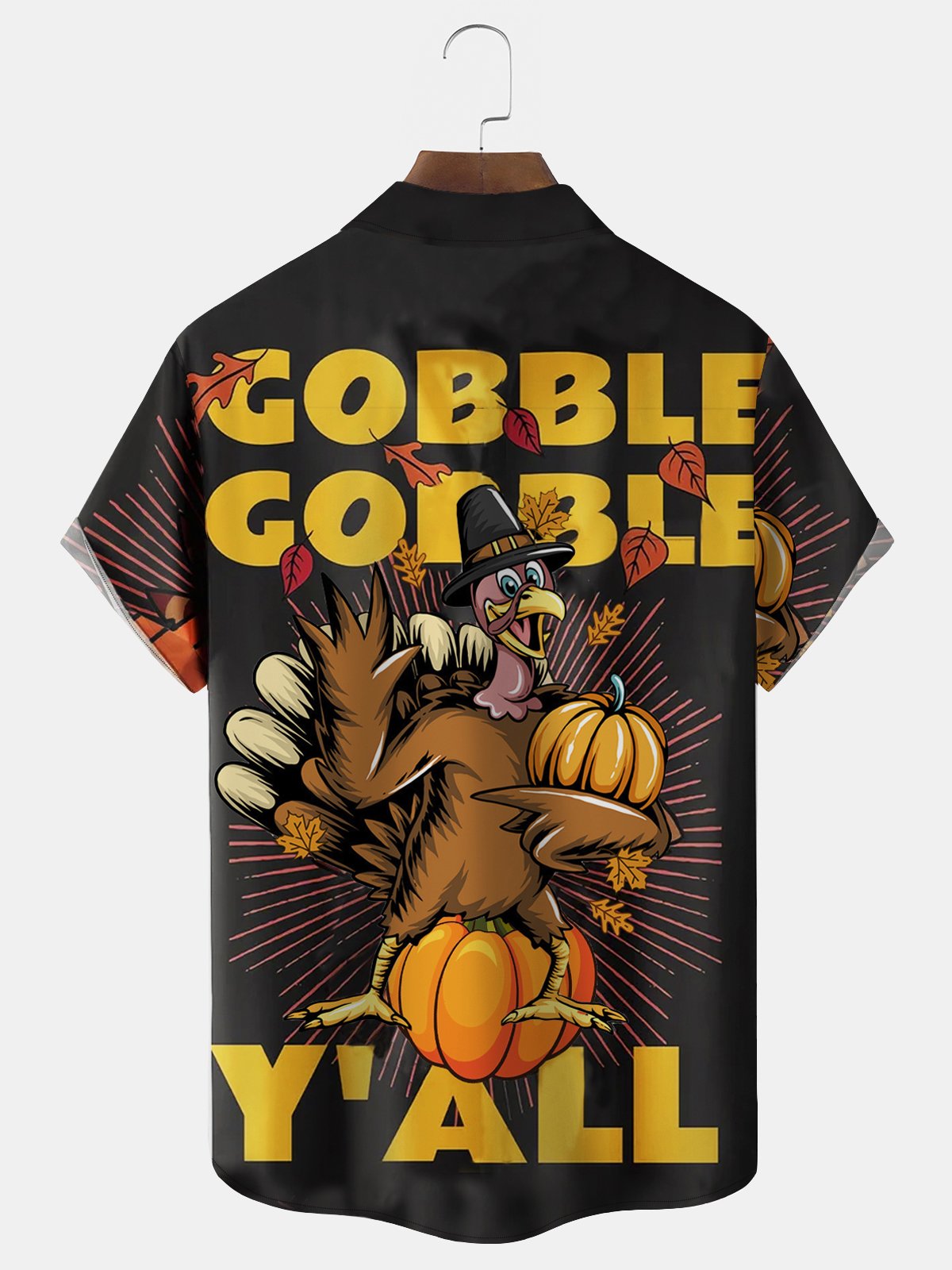 Thanksgiving Turkey Breast Pocket Short Sleeve Casual Shirt