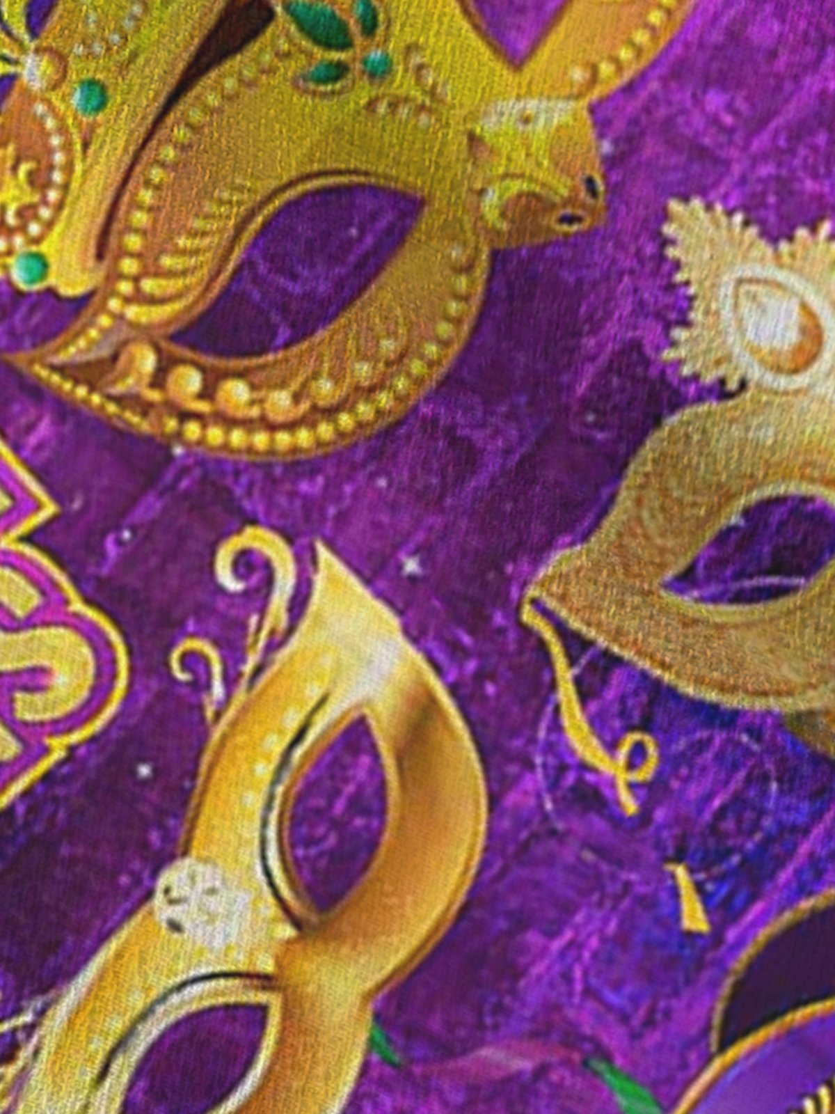 Mardi Gras Mardi Gras Mask Bead Print Aloha Hawaii Men's Button Pocket Shirt