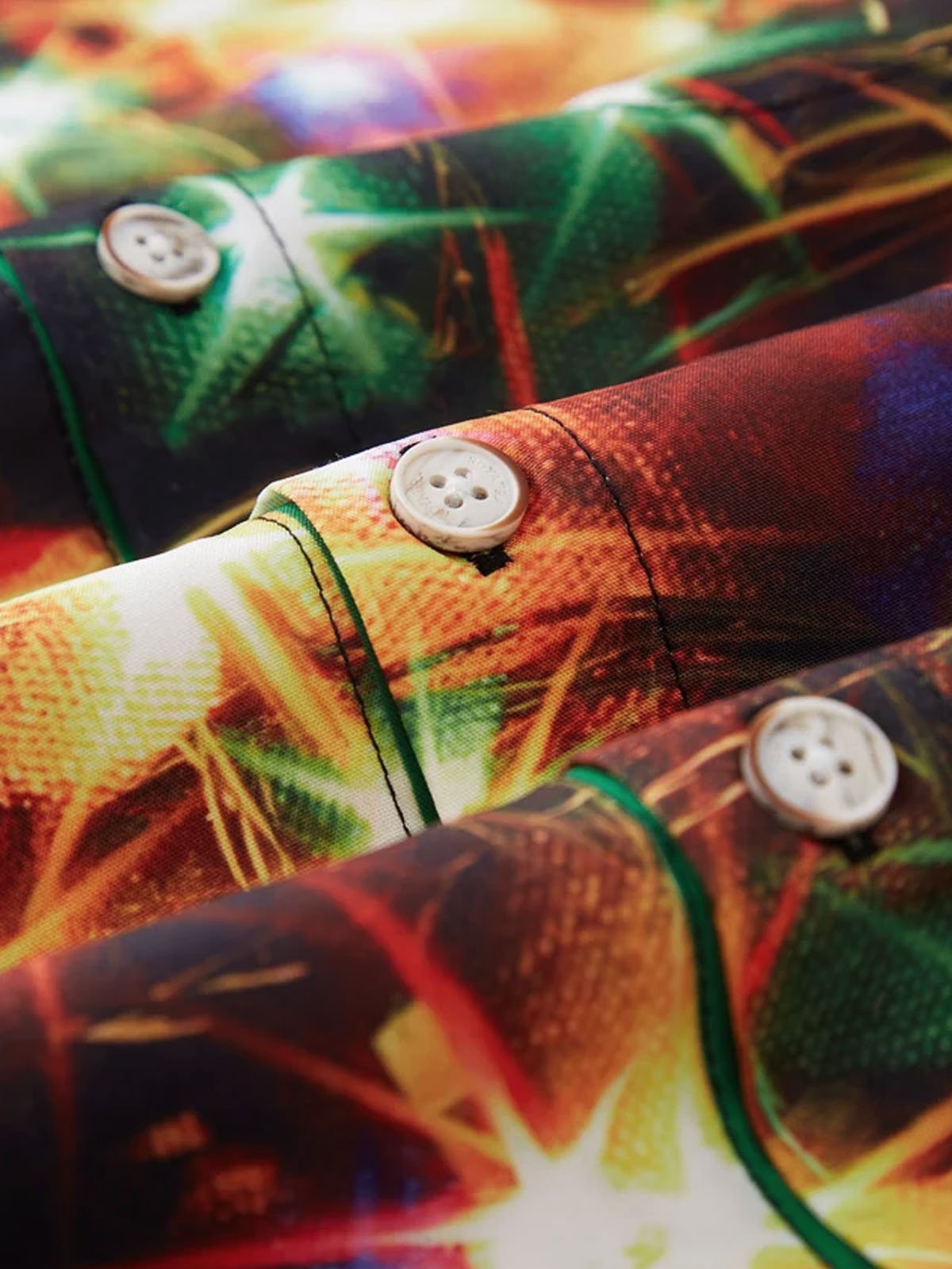 Royaura® Christmas Gold Neon Men's Shirts Stretch Plus Size Christmas Lights Costume Button-Down Shirts