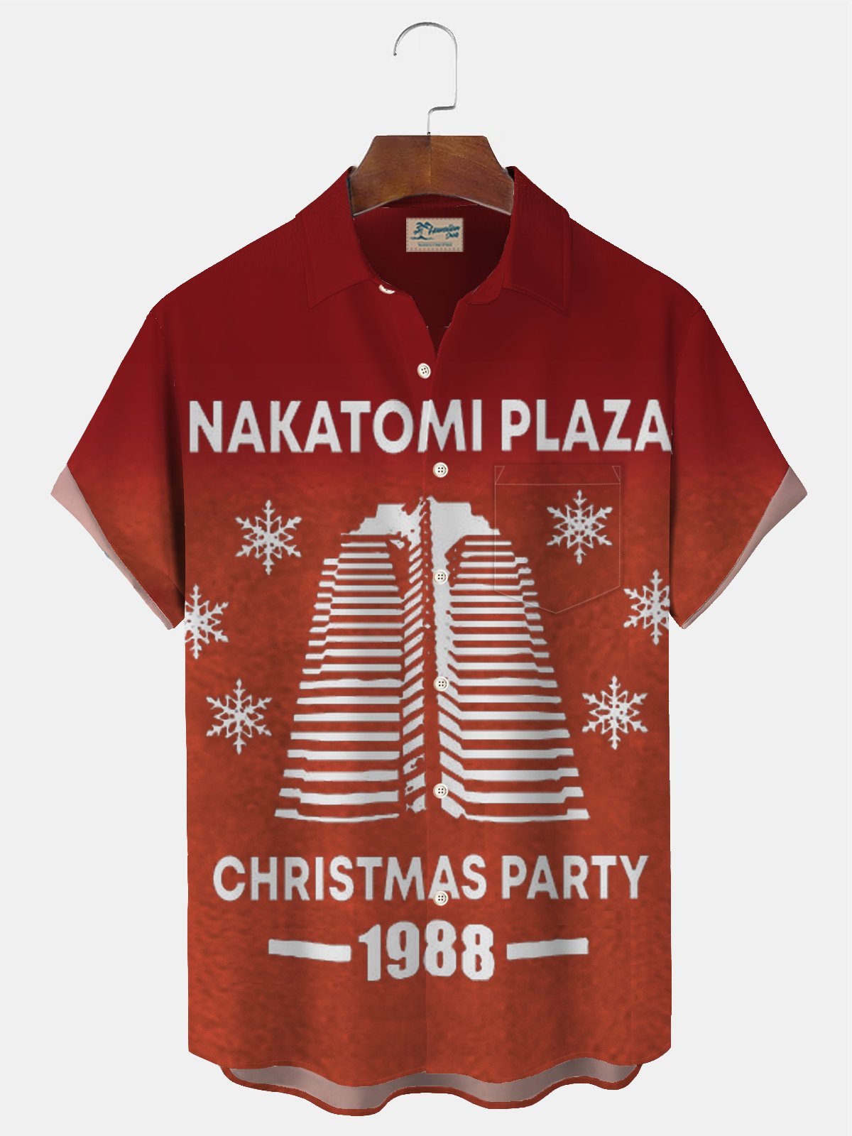 Nakatomi Plaza Christmas Party 1988 Printed Men's Button Pocket Shirt