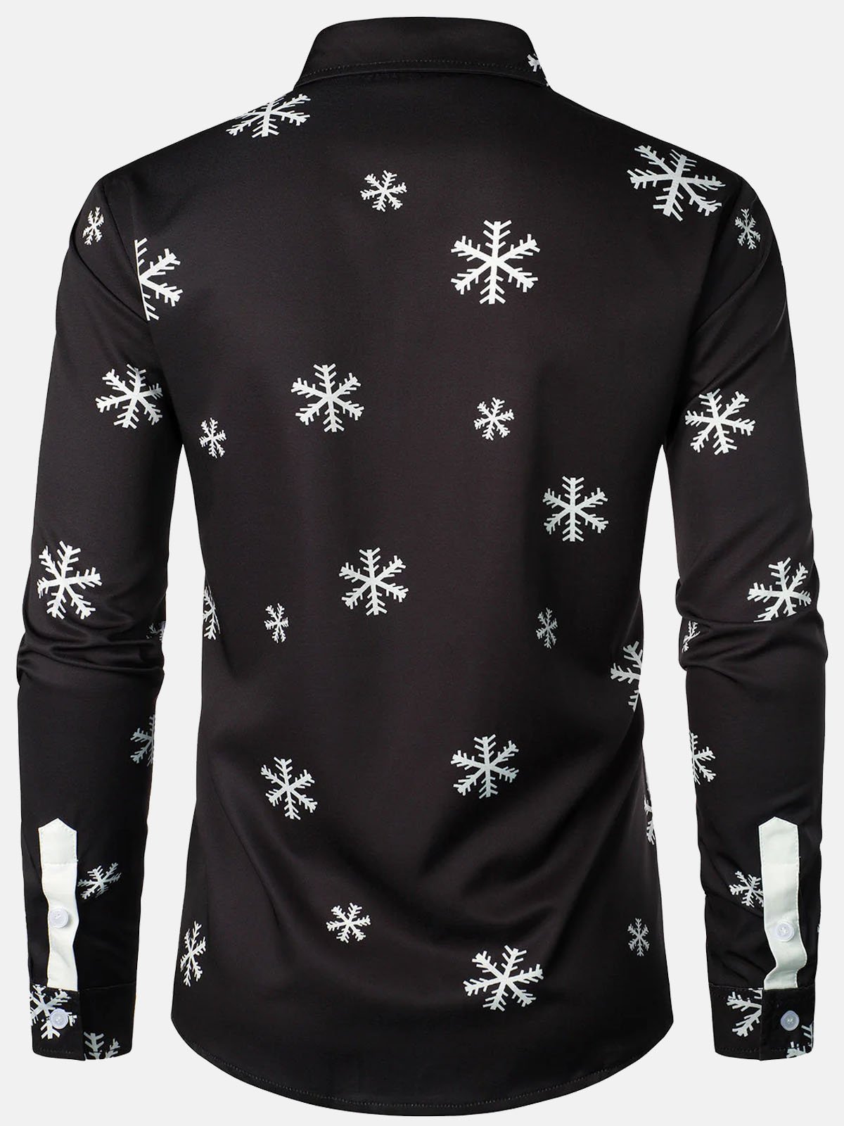 Christmas Holiday Black Long Sleeve Shirts Santa Easy Care Camp  Festival Shirts Big Tall