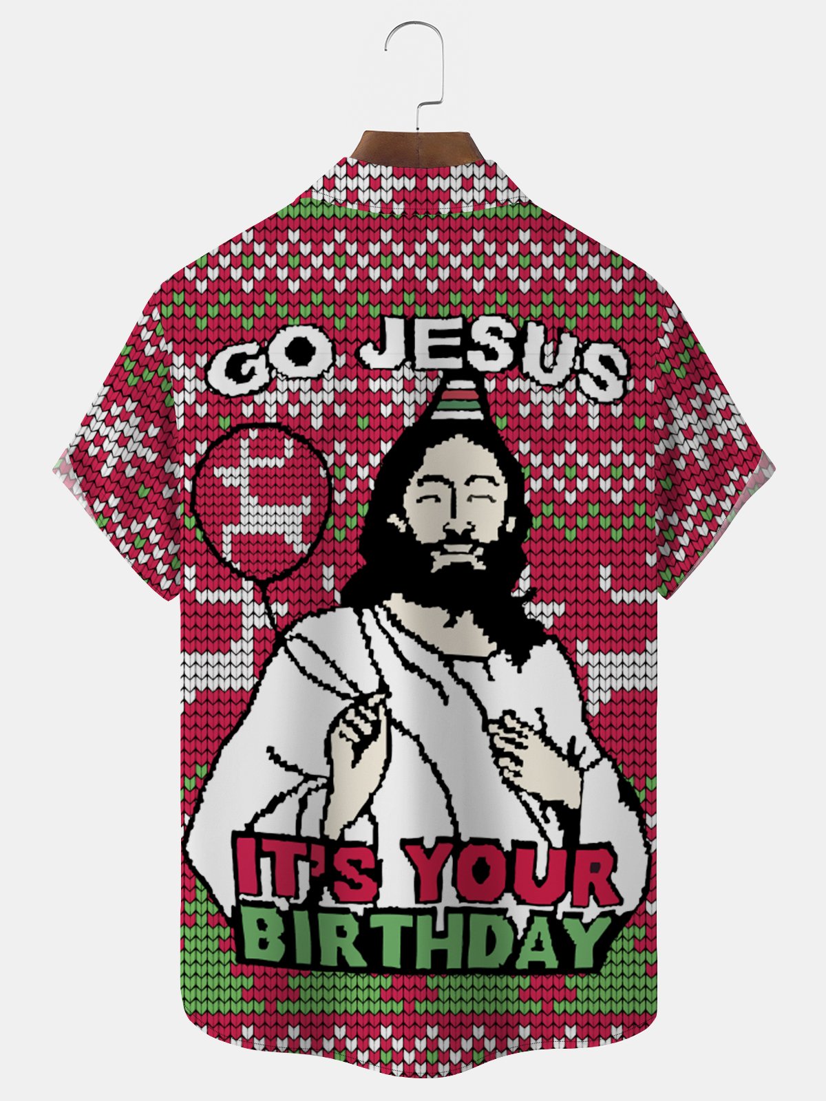 Christm Jesus Printed Men's Button Pocket Shirt