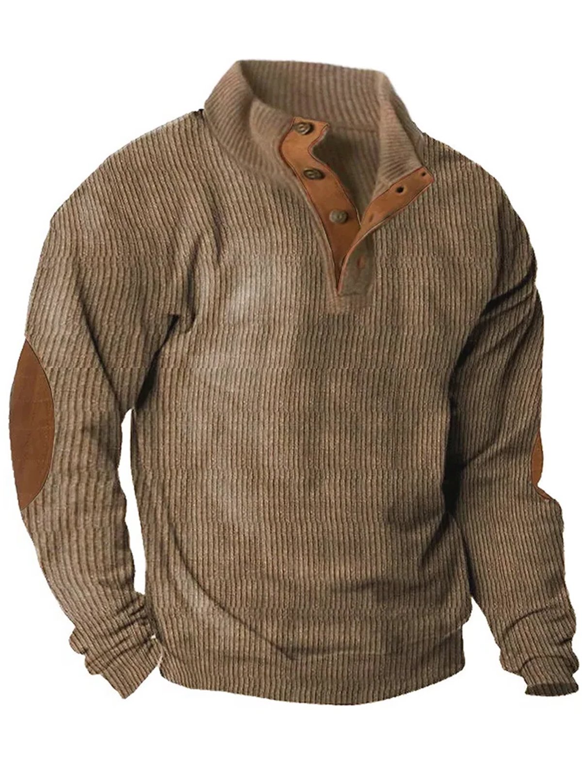 JoyMitty Men's Basic Corduroy Vintage Button Hoodie